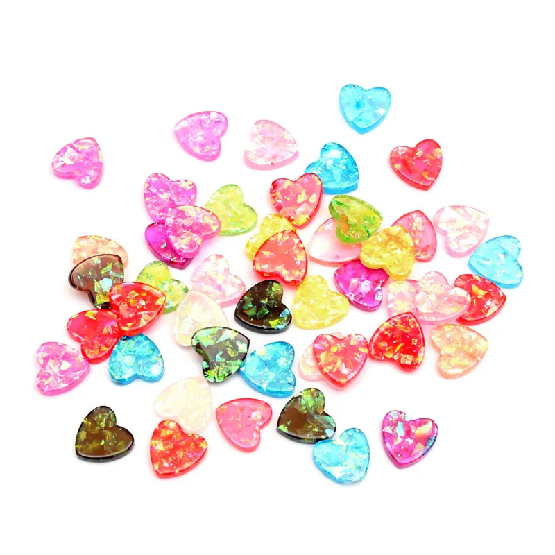 

LF 50Pcs Mixed Clear Heart 12x12mm Resin Decoration Crafts Flatback Cabochon Embellishments For Scrapbooking Diy Accessories