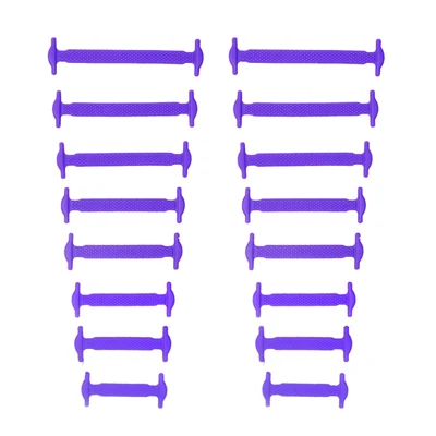 SENTCHARM 16 шт./пакет взрослых без завязок; ленивые Шнурки силиконовые шнурки для спортивная обувь эластичные со шнуровкой; сезон зима - Цвет: purple