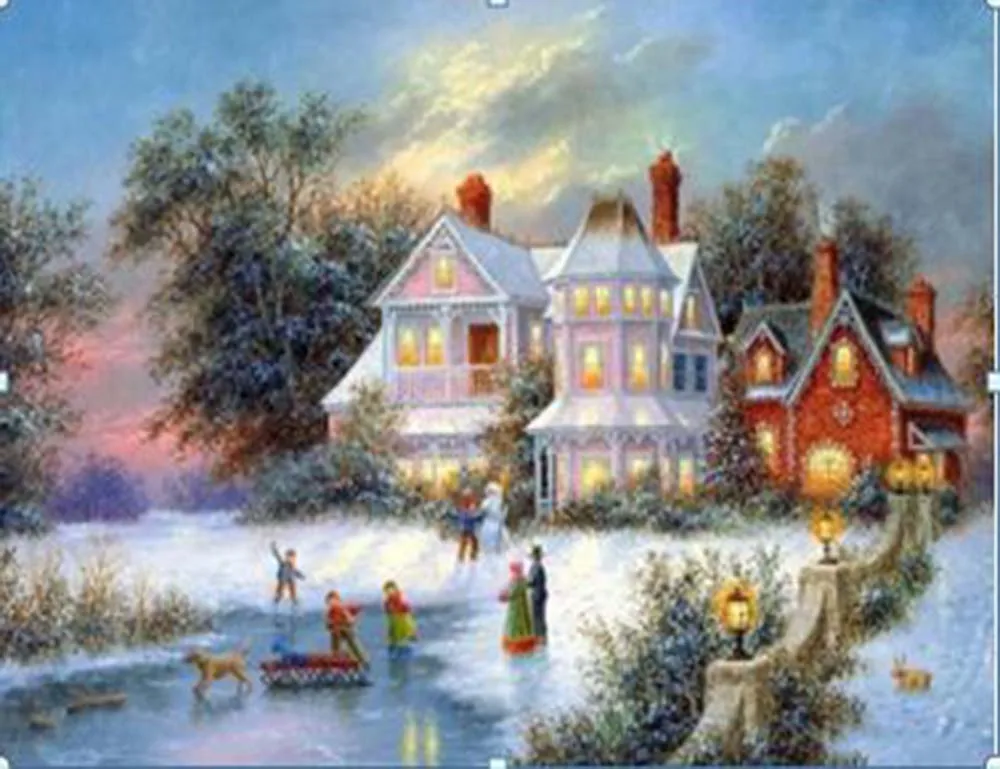 Winter landscape diamond painting Winter christmas scenery diamond
