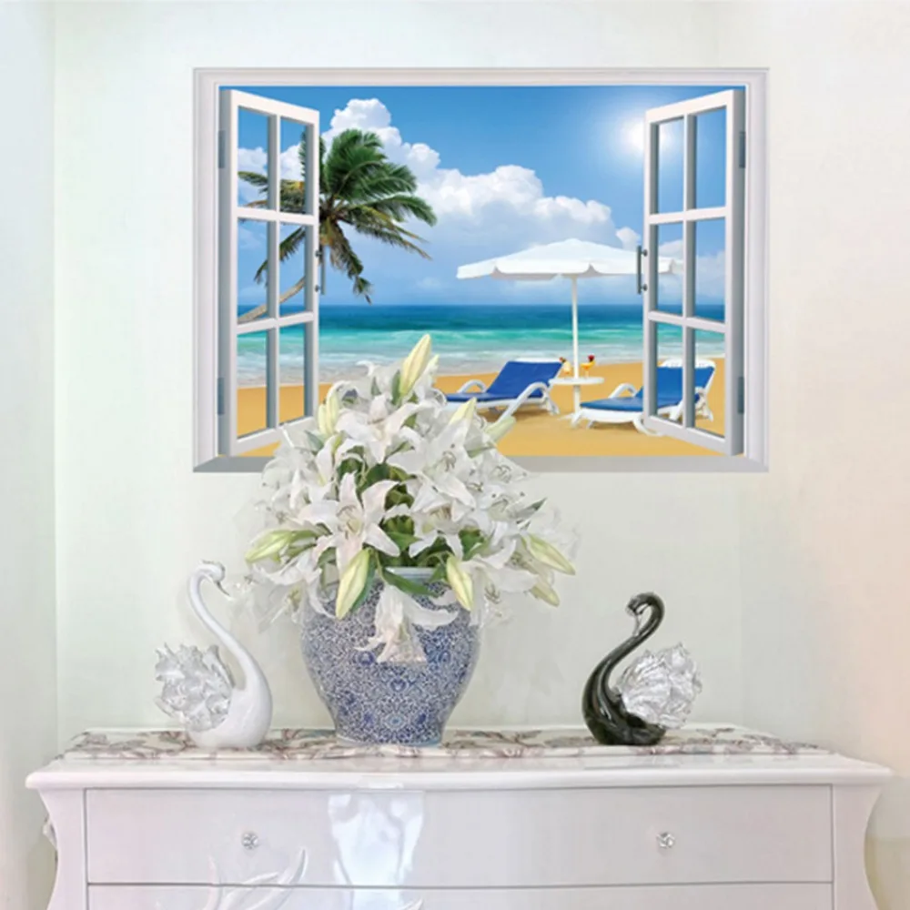 Get Art mur de la fenetre de plage Free