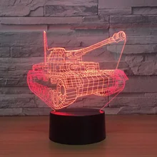

Colorful Gradients Led Nightlight Visual Novelty 3D Tank Modeling Usb Desk Lamp Bedroom Lighting Fixtures Decor Atmosphere Gifts