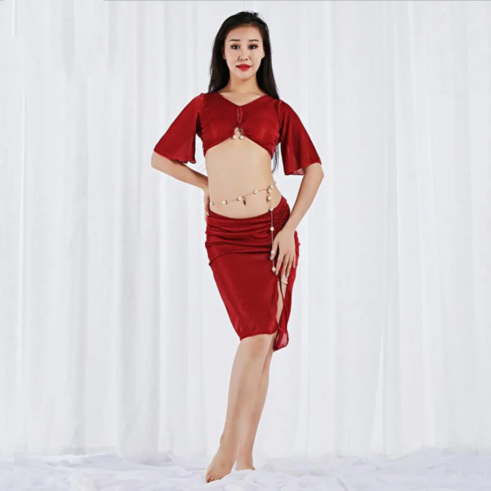 

female belly dance fashion women belly dance suit red skirt