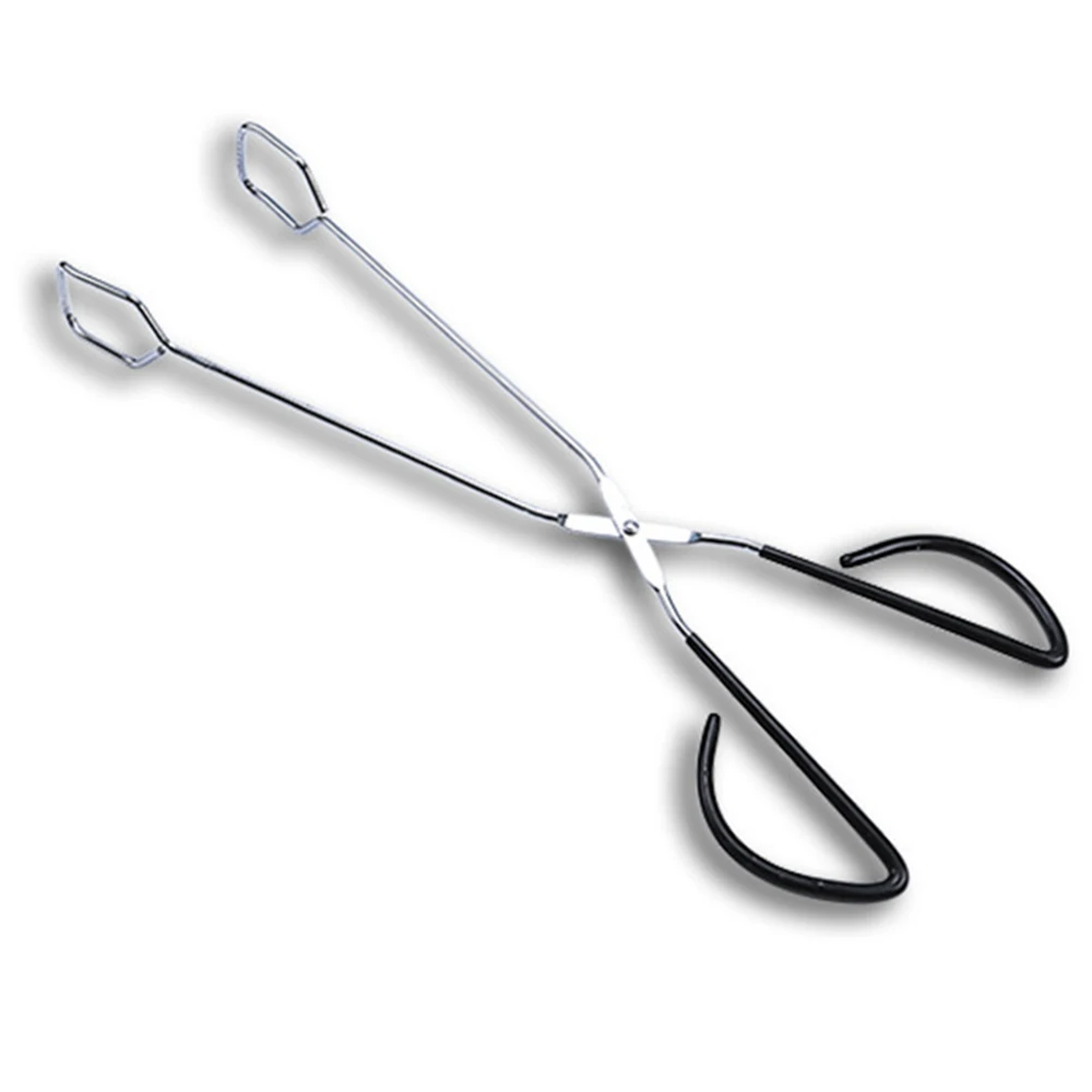 Scissor Stainless Steel Tongs Kitchen Food Baking Bread Clamp BBQ Barbecue Tongs 
