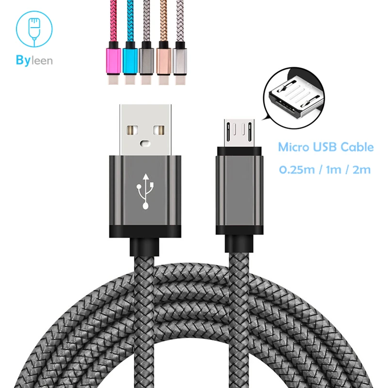 Micro USB 2,0 кабель для синхронизации данных и быстрой зарядки для samsung Galaxy S7 S6 Edge Tab A T280 T350 T351 T355 T550 T580 T585 Tab E T377 - Цвет: Gray