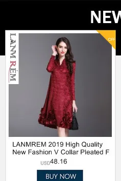 LANMREM, высокое качество, новая плиссированная одежда для женщин, длинный рукав, стоячий воротник, двойные карманы, свободное платье, Vestido YF576