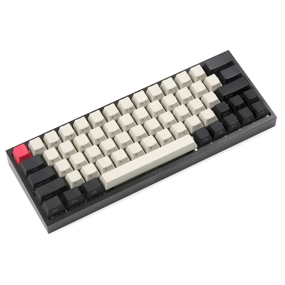 

Black&Grey OEM profile keycap Thick PBT Side printed 64 keys within 2U left shift for GK64 mechanical keybvoard