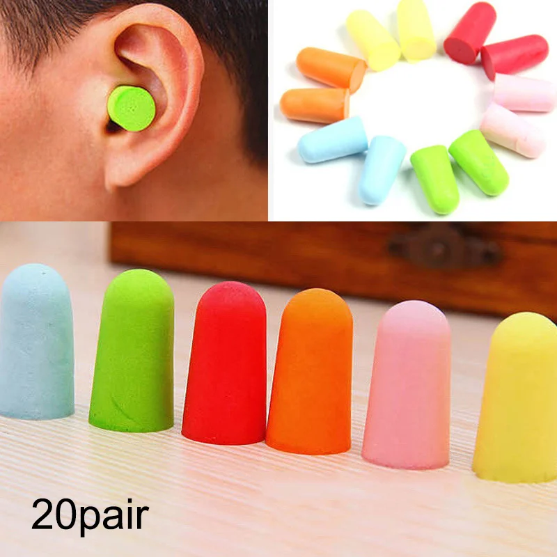 

Newly 20 Pairs Soft Foam Earplug Sleep Study Travel Noise Reducer Ear Plug Protector FMS19