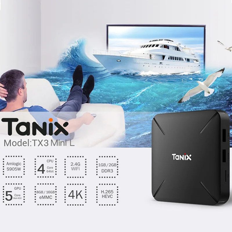 

Tanix TX3 Mini L S905W 4K Android 7.1 TV Box Max 8G/ 16G ROM Quad Core Amlogic S905W Smart Set Top Box Media Player PK X96mini