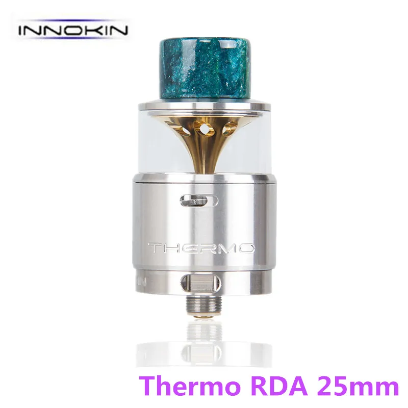 

10pcs Hottest selling Vape Atomizer Innokin Thermo RDA E-Cig Atomizer Tank 25mm Bottom Feed Vaporizer with Wide-Bore Resin Tip