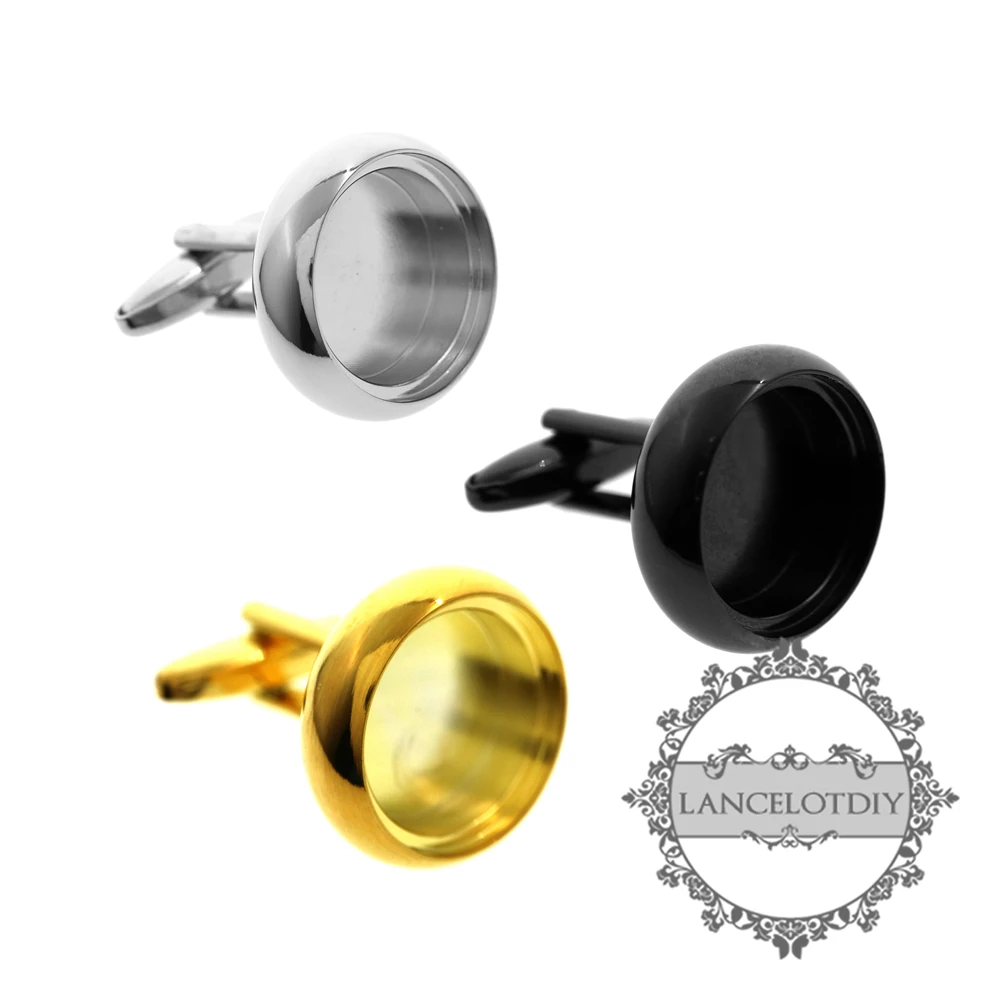 

16mm round bezel 5mm depth gun black,silver,gold floating cufflinks tray 1500150