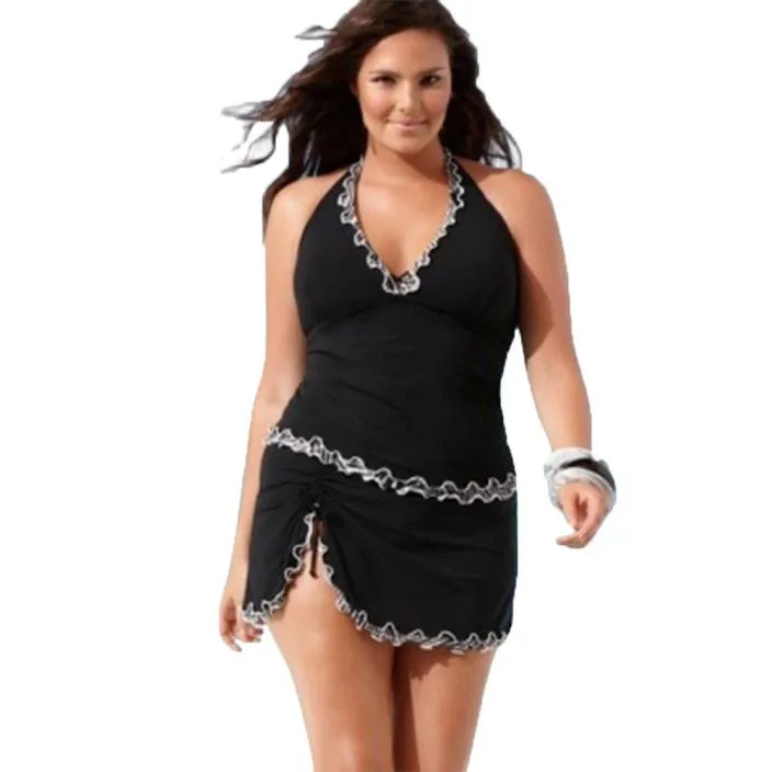 

L-3XL Plus Size sexy padded swimming bikini women 2 pieces set Dress Bikini Tankini set summer beachwear swim pool wearing #YL5