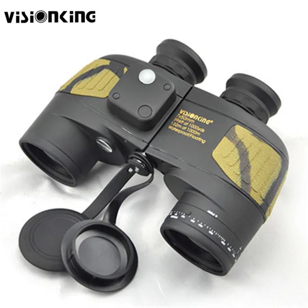Visionking 7x50 BAK4 Waterproof Floating Binoculars With Build-In Compass Prismaticos Range Finder Military Hunting Telescopes