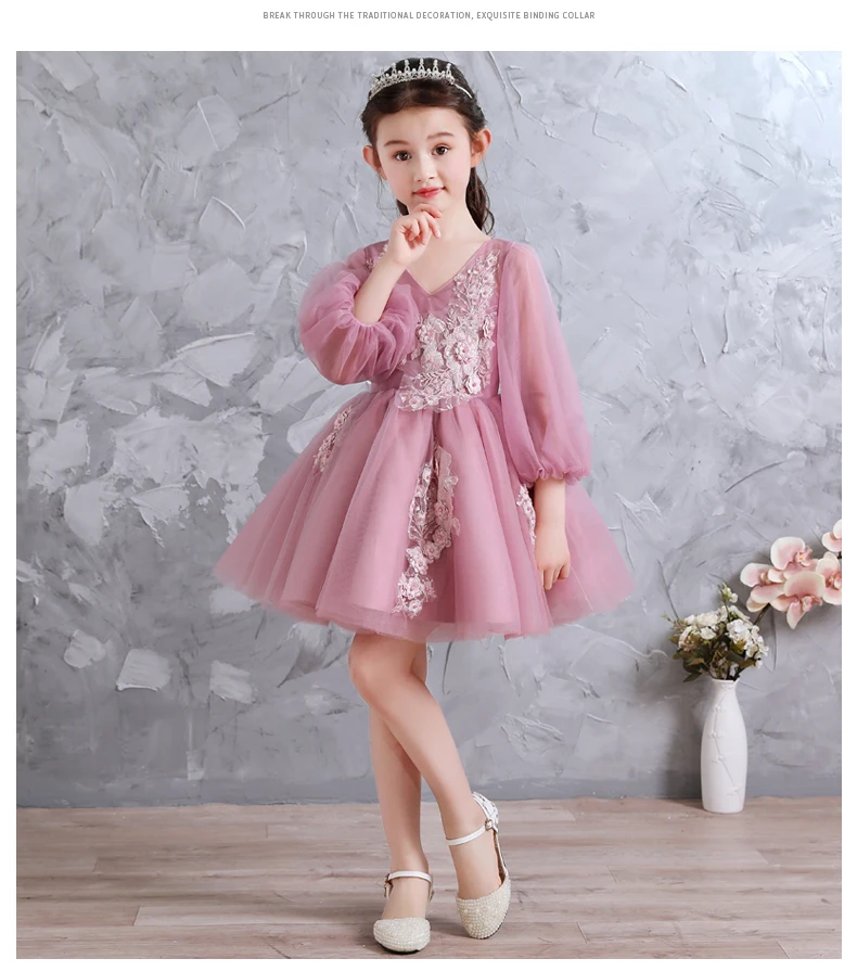Новое платье для маленьких девочек платья на день рождения для маленьких девочек от 6 месяцев до 12 лет Vestido/платье принцессы на день рождения