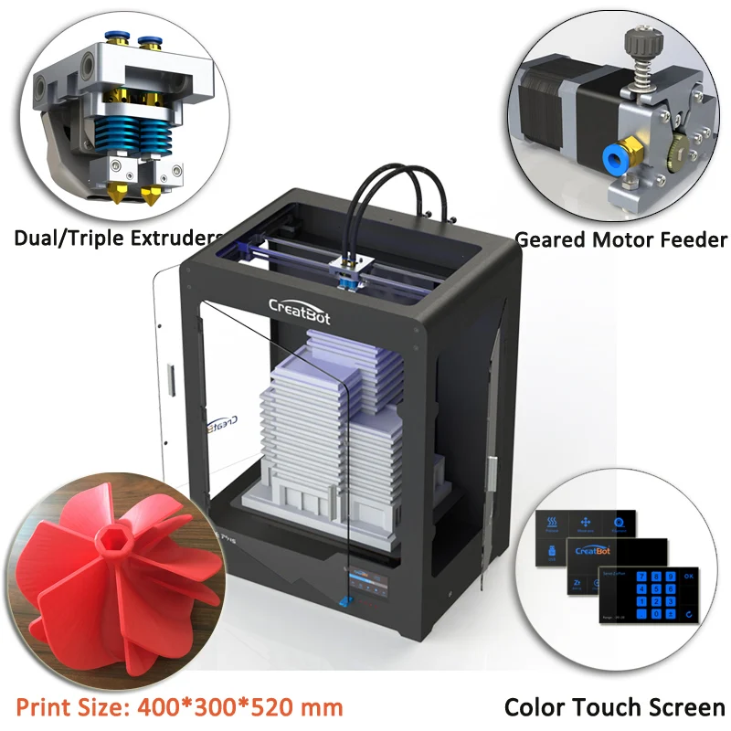 Лидер продаж 3d принтер DE plus 02 Прямая поставка двойные экструдеры DIY моделирование