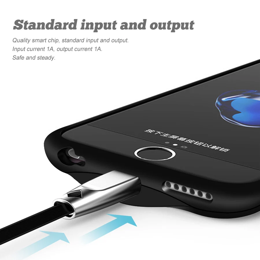 HORUG Battery Charger Case For iPhone 6 7 8 6s Plus Battery Case Power Bank Charging Cases Charger Ultra Slim External Back Pack