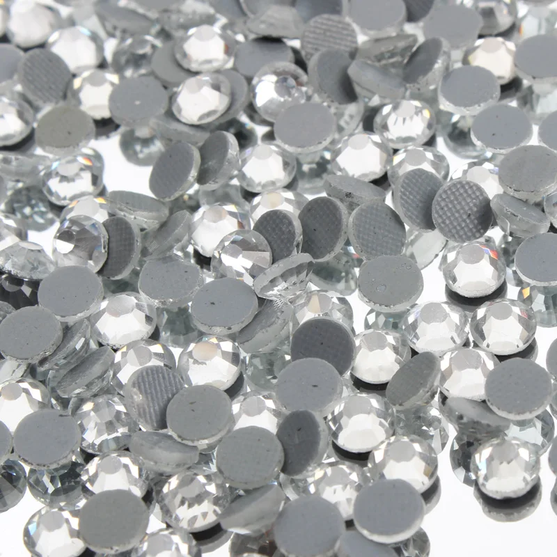 All size Crystal Clear Gray glue base DMC Hotfix Rhinestone Glass