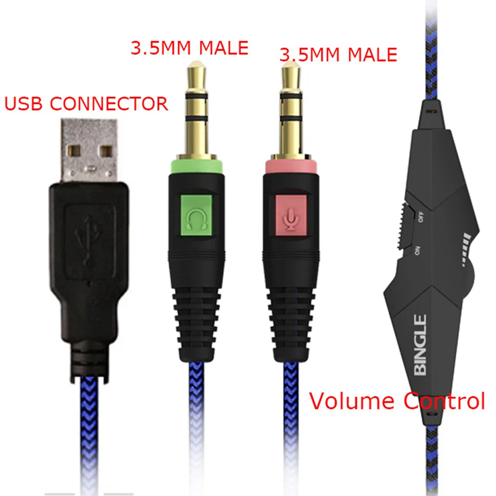 Pаспродажа Bingle G1PLUS удобную посадку ПК PS4 Usb игровая гарнитура С микрофоном светодиодные игры Игровые наушники для Xbox One 360 Игровые приставки