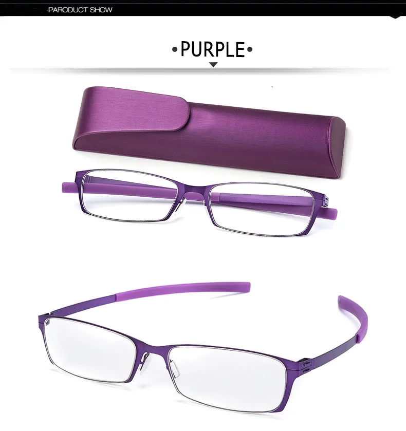 Высокое качество очки для чтения Для мужчин Титан сплав Для женщин квадратные очки с Чехол пресбиопические очки okulary+ 1,0+ 1,5+ 2,0+ 2,5