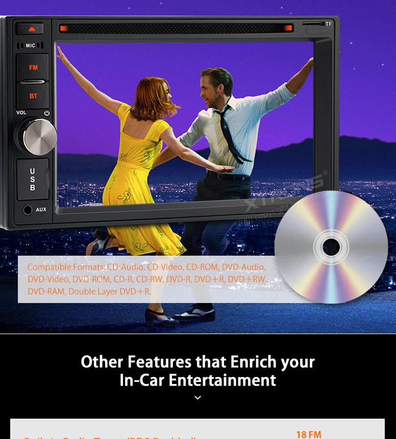 Discount 6.2" Sensitive Touch Screen Two Din Car DVD 2 Din Car Radio Double Din Car Multimedia Player with Easy to Operate UI 9