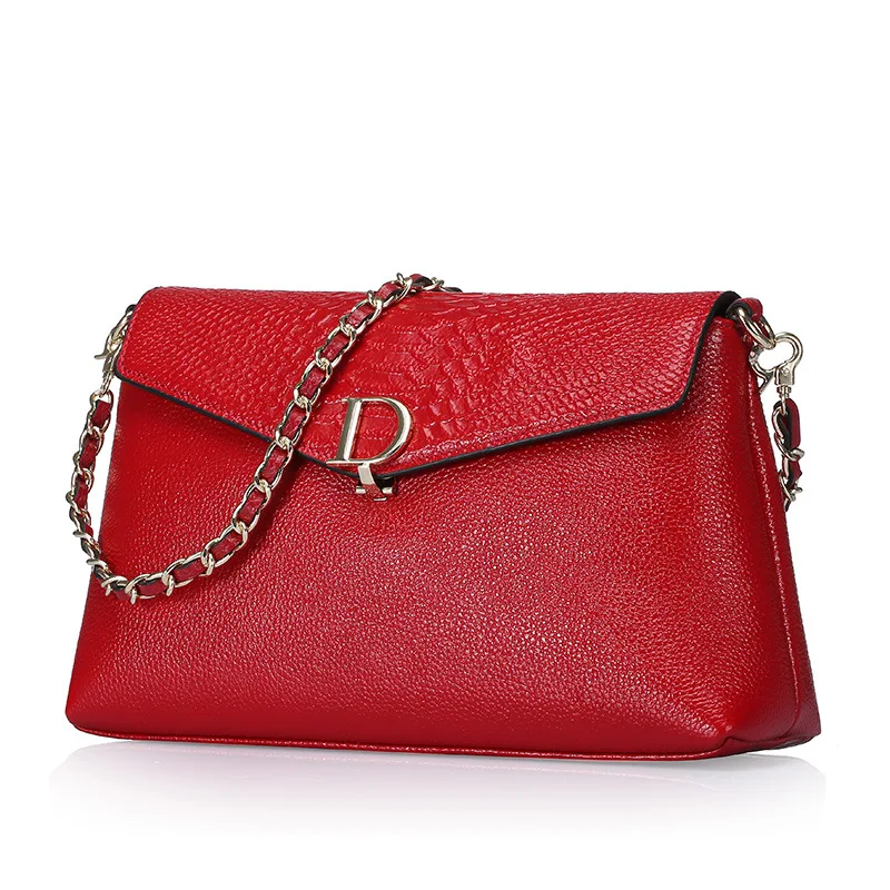 Simple snake pattern Genuine Leather women messenger bags European and American style cover multi-functional women bag