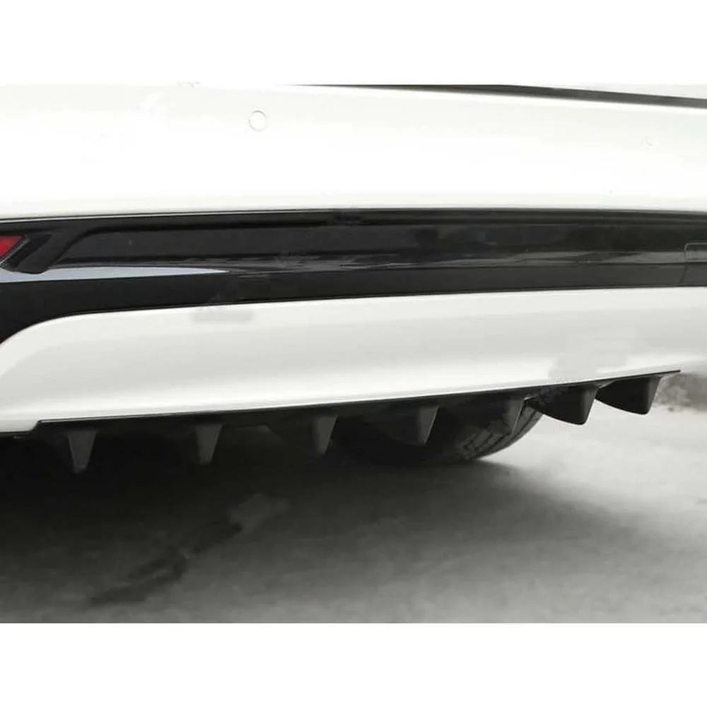 Universal ABS Car Rear Bumper Shark Fin 7 Wings Lip Diffuser Car Rear Bumper Shark Fin Diffuser Spoiler Kit Lower Car Splitter (7)