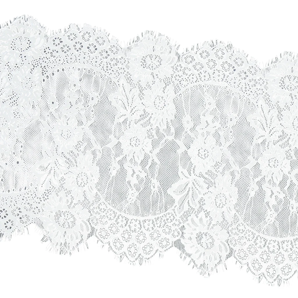 3 Yards Eyelash Lace Trim Ribbon Applique for Sewing Craft 33cm Wide Black White