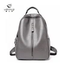 LI REN NIAO 2017 Split Leder Rucksack Frauen New Fashion Rucksäcke Damen Schultaschen Für Mädchen Im Teenageralter TRN-3842