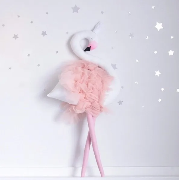 INS Горячая Милая ручная работа длинные ноги розовые игрушечные Фламинго мягкие детские куклы Детская кровать украшения детский подарок