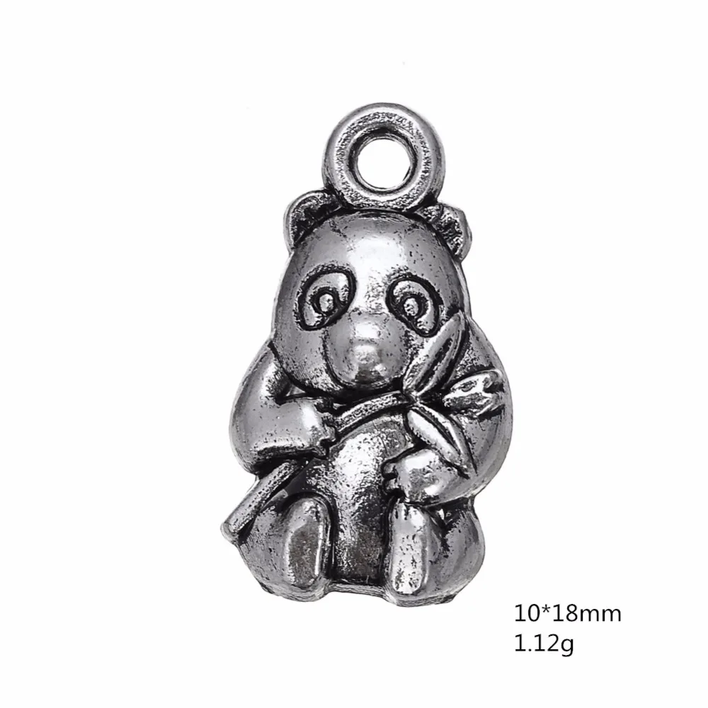 50PCS Ancient Silver Animal Charms Dangle Hanging Animal Charm DIY