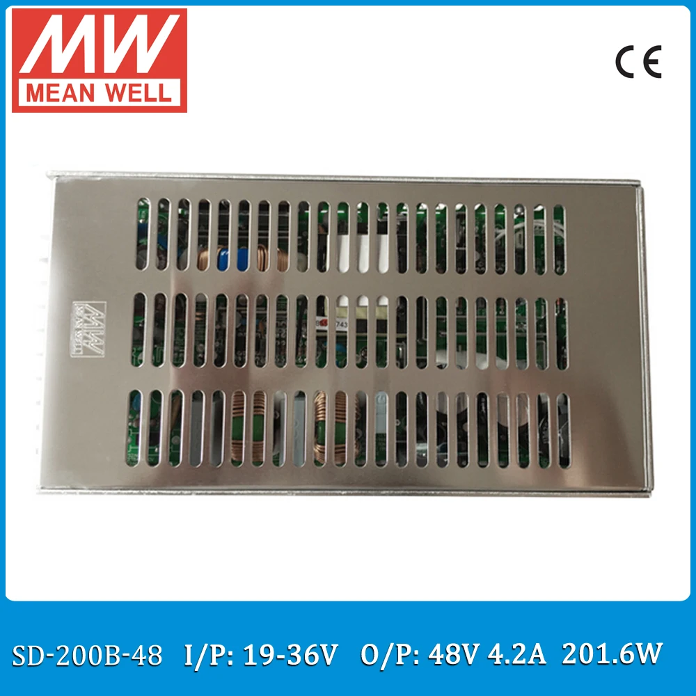 

Оригинальный бренд MEAN WELL представляет SD-200B-48 Вход 19 ~ 36VDC Выход 200 W 4.2A 48VDC meanwell dc/dc преобразователь 48В