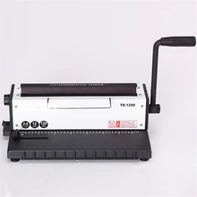 TD-1200 руководство спиральная проволочная переплетная машина Металл 34 пробивая дырка файл меню фотоальбом А4 бумаги документов переплетная Дырокол машина