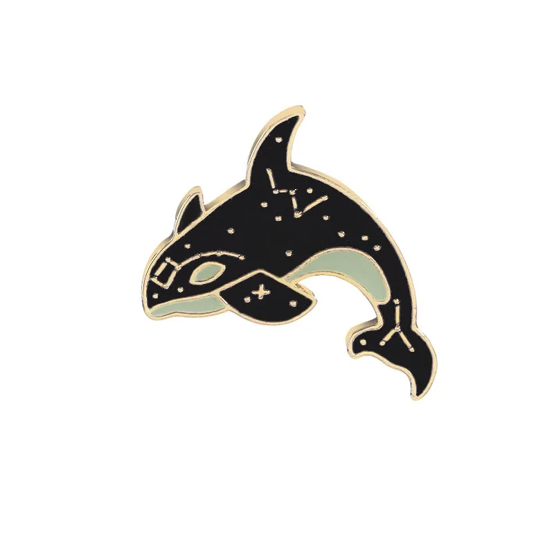 Personality Cartoon Cute Dolphin Whale Brooches for Women Men Enamel Pins and Brooch Jewelry Clothes Backpack Badge Pin Button