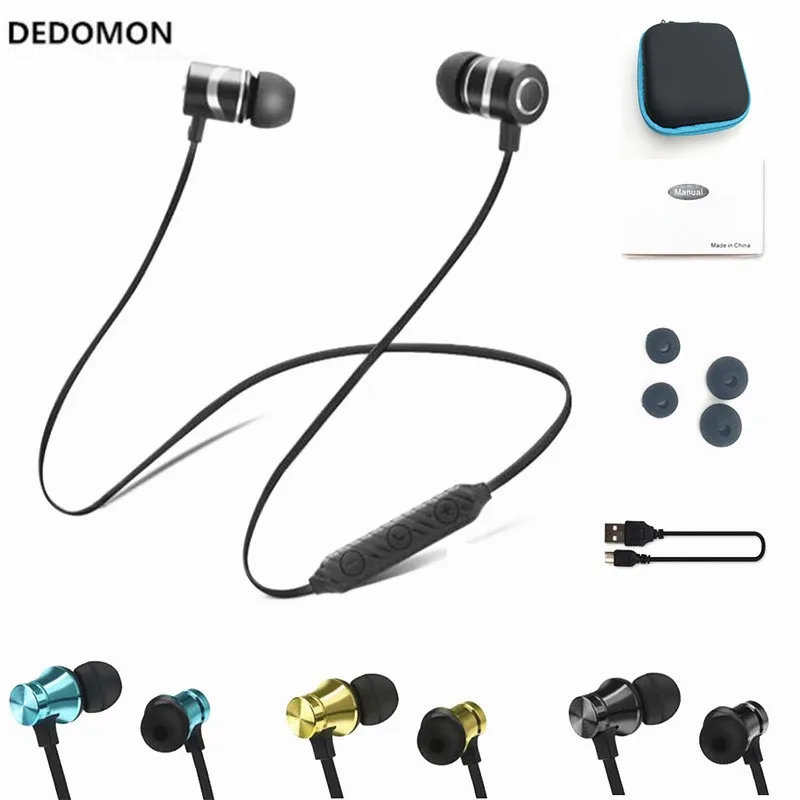 

Bluetooth Earphone Wireless Headphone Metal Sports SweatProof Earpiece Magnetic Headset For xiaomi iPhone Auriculare kulaklik