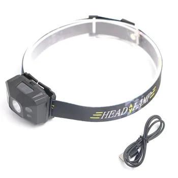 

Hands-free LED Headlamp USB Rechargeable Headlight Waterproof Head Torch Hard Light Body Motion Sensor Flashlight For Cycling
