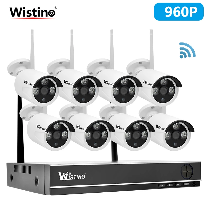 

Wistino 8CH Wireless NVR Camera Kit Outdoor HD 960P Wifi CCTV System Security IP Camera Waterproof Wireless Surveillance Monitor
