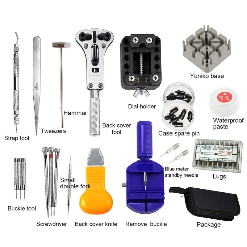 

Free delivery Practical 380 Pcs Watch Repair Tool Kit Watchmaker Back Case Opener Remover Bars