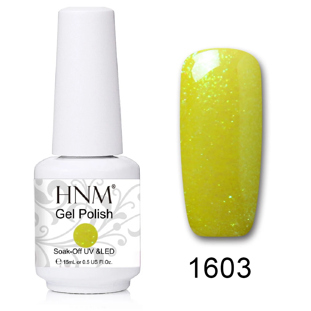 HNM 15 мл уф-гель для ногтей светильник чистый блеск цвета замочить от краски эмаль тиснение лак гель-лак гибрид для гель-лака - Цвет: 1603