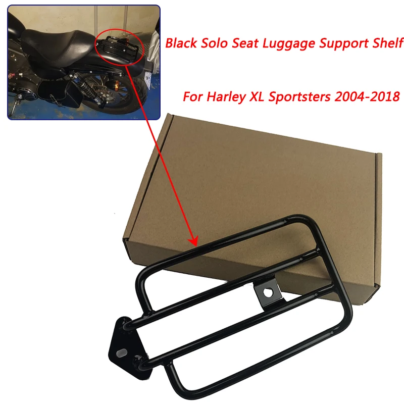 

For Harley XL Sportsters Iron 48 883 XL1200 2004-2018 Motorcycle Black Solo Seat Luggage Support Shelf Rack 2014 2015 2016 2017