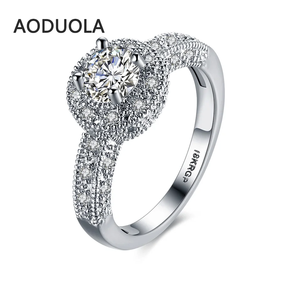 

Round Ring Silver Plated with Crystal Zirconia Women's Cheap Rings Ladies and Girls Jewelry For Female Love Engagement Wedding