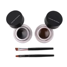 Лучший 2 в 1 коричневый+ черный гель подводка для глаз макияж водонепроницаемый и грязно-стойкий набор косметики подводка для глаз набор в подводке для глаз макияж