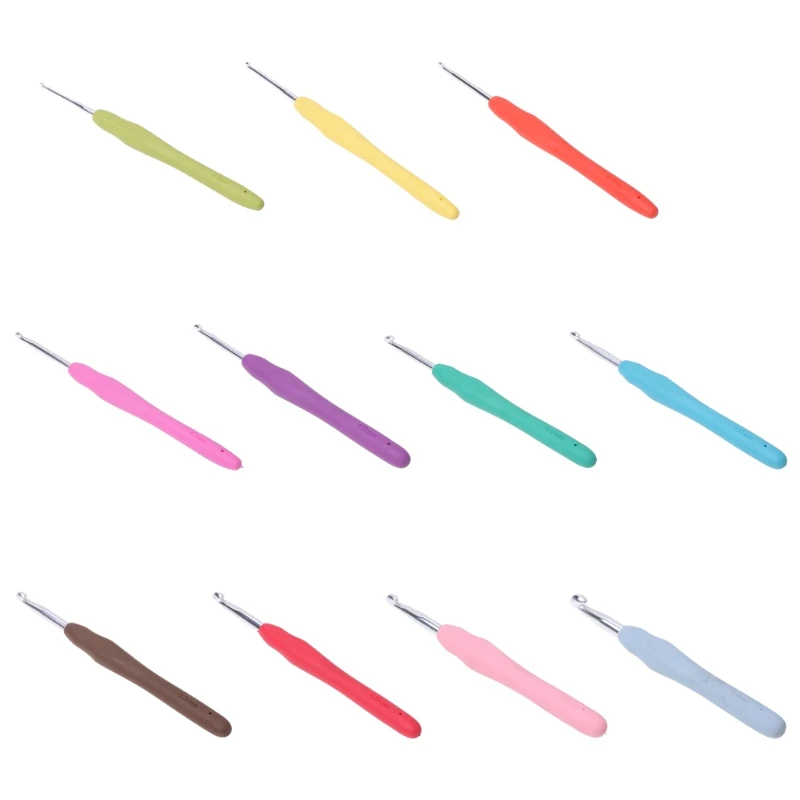 

Ergonomic Multi Colour Crochet Hooks Yarn Knitting Needles 2-8mm with Case Tool