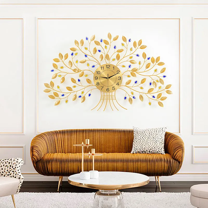 

Creative Tree Wall Clock Home Decor Wall Watch Living Room Bedroom Mute Clock Wall Modern Design Digital Clocks Metal Klok
