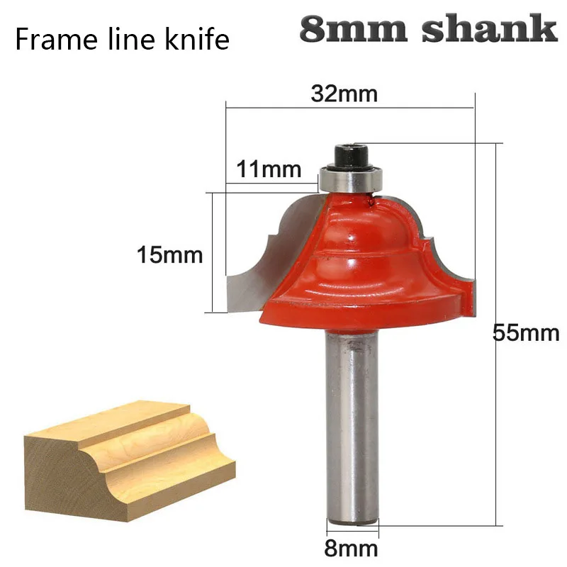 

1Pcs Length 55mm Milling Cutter Router Bit Set 8mm Wood Cutter Carbide Shank Mill Woodworking Engraving Cutting Tools