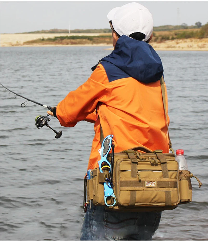 4 cor de Alta Qualidade ao ar Saco de Artes de Pesca Isca de Pesca Carretel de Pesca Livre Saco Multifuncional Ombro Cintura Peixe Isca Tackle 11 Esporte e Lazer