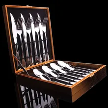 16 stücke Picknick besteck Westlichen besteck sets edelstahl steak Messer und Gabel löffel Geschirr Sets messer laguiole obst gabel