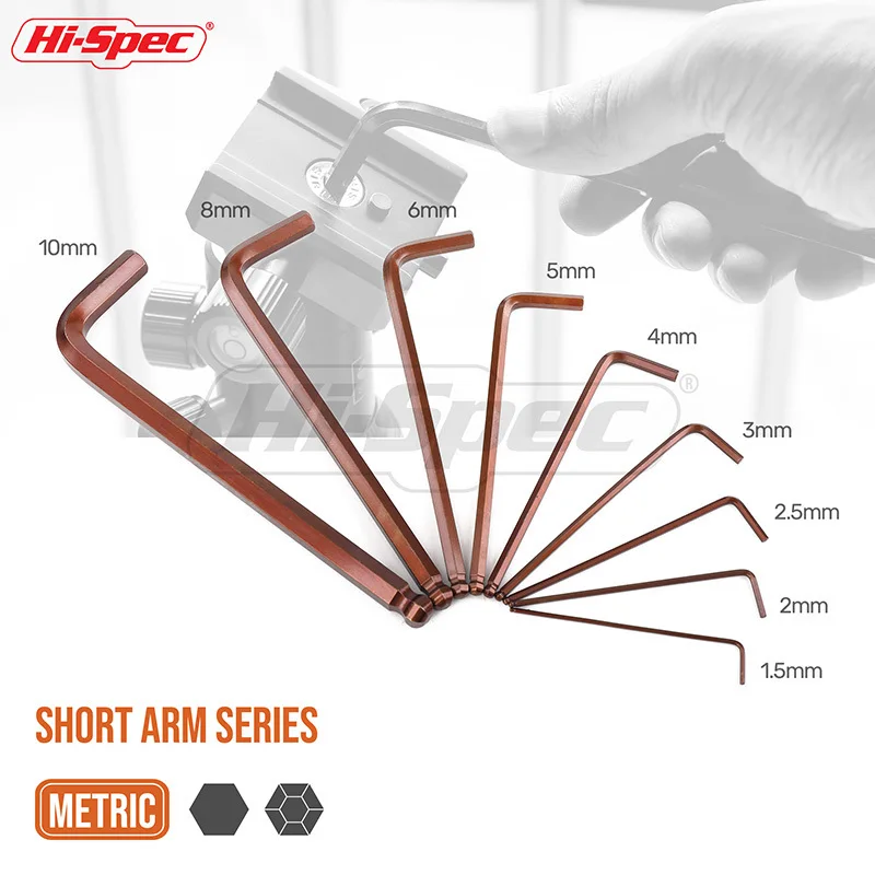 Hi-Spec 9 Unid S2 llave Allen Set Industrial Hexagonal bola llave de torsión largo medio Universal Hexagonal llave de Llave Allen