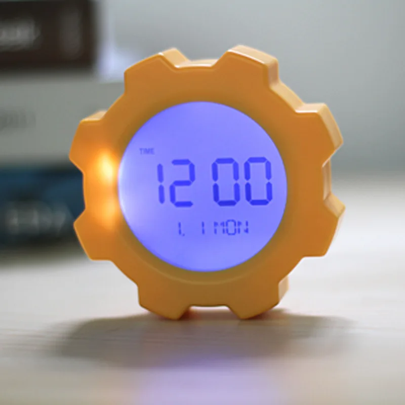 Alarm clock Creative mute students gear authentic touch LED bedside