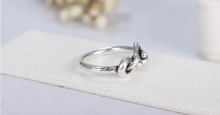Bijoux 925 пробы серебряные кольца с луком для Для женщин подарок дамы Регулируемый Размеры античное кольцо ювелирное изделие плата Anillos