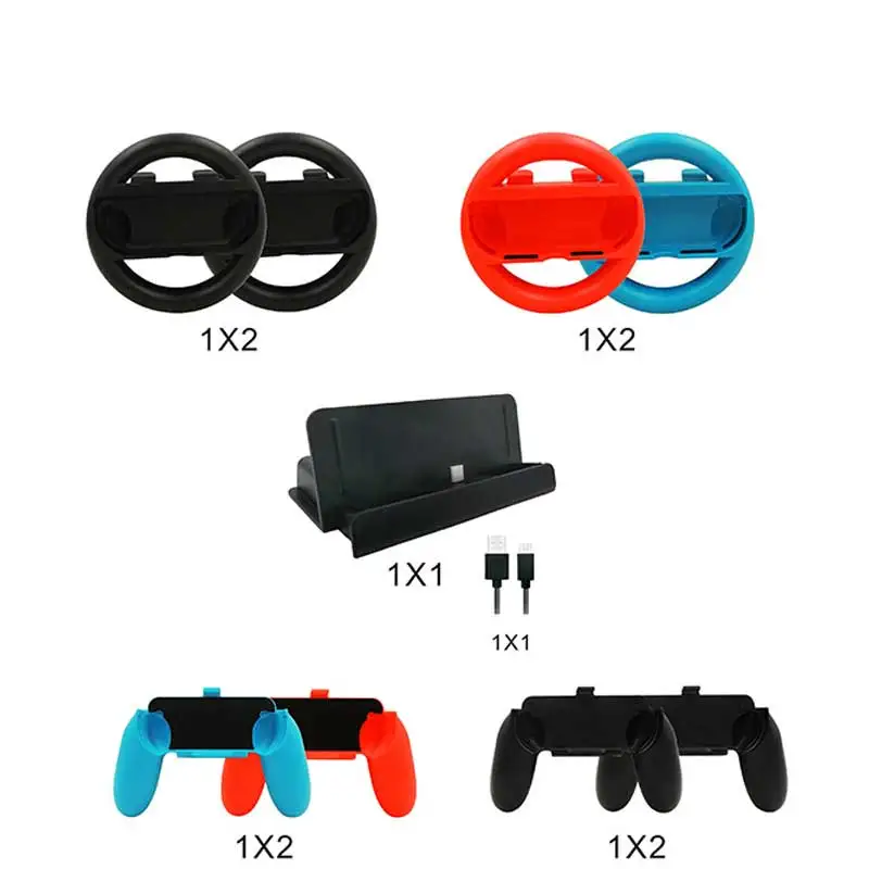 10 в 1 Набор аксессуаров для Nintendo Switch 4 * рулевого колеса ручка Joy con Джойстик