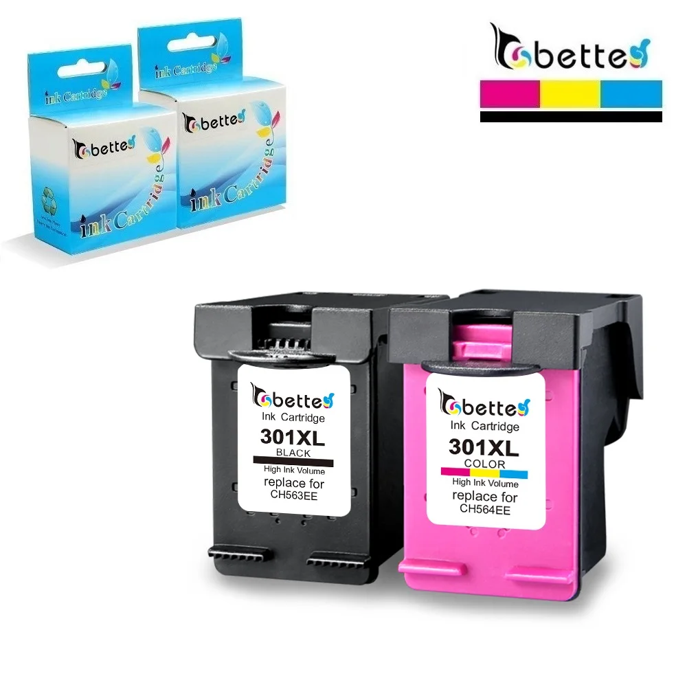 

BETTE Ink Cartridges Replace for HP 301 301XL Deskjet 1000 1010 1510 2000 2050 2150 2510 2540 3050 3150 4639 ENVY 5532 5535 5539